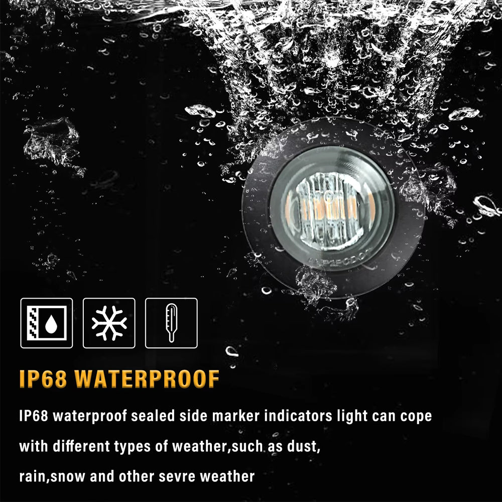 20 x Purple Round 1.91CM LED Side Marker Lamps 3LED 12V LED Indicator Lights