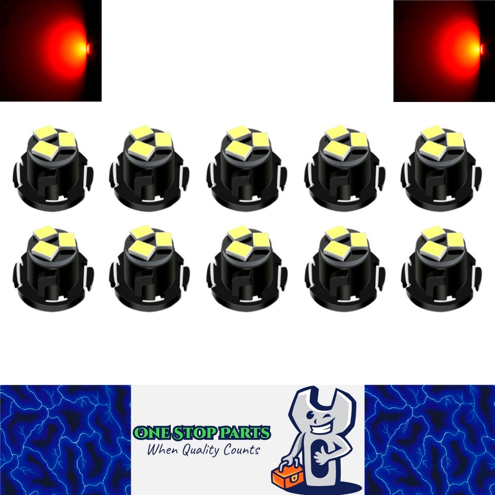 10 x T4.2 Neo 10mm 3x2016smd 600lm 12v Red Dash illumination LEDs (10pcs)