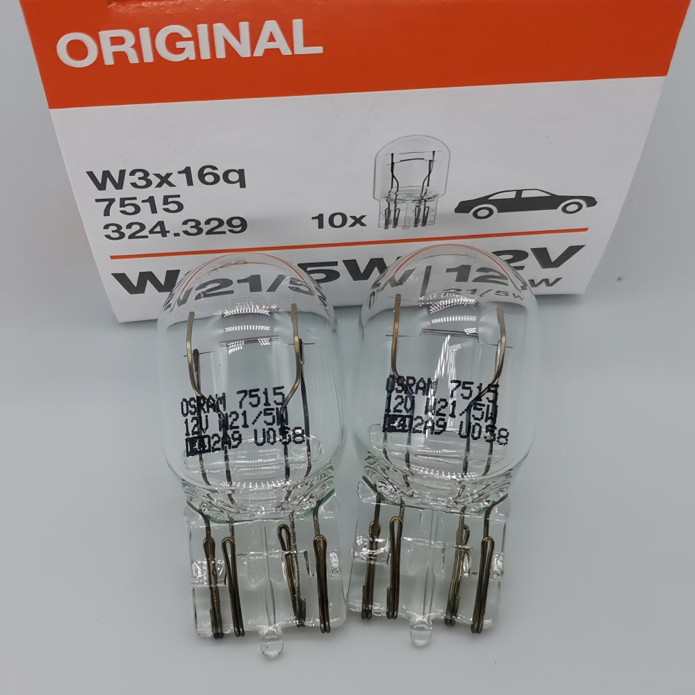 10 x OSRAM 7443 12V 21/5W Original Clear Dual filament incandescent Wedge globes