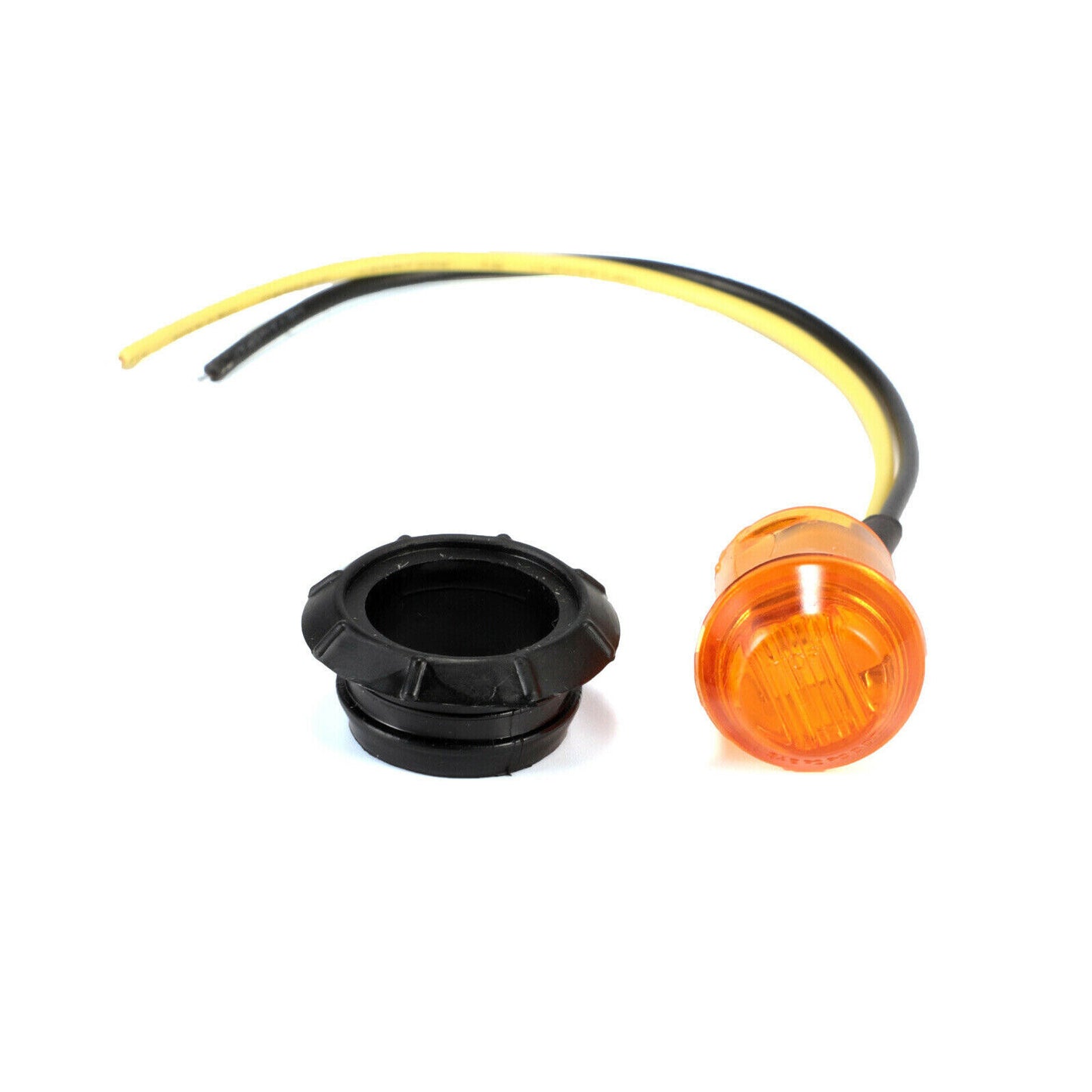 12v AMBER 3 LED ROUND RECESSED MARKER LIGHT 30MM DIAMETER WITH 300MM LEAD