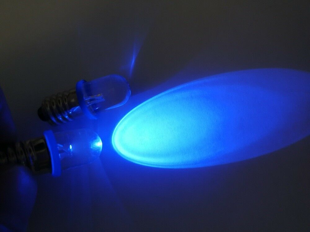 20 x 12v E10 Blue Dome LED 50 Lumen Concentrated Beam Angle (20pcs)