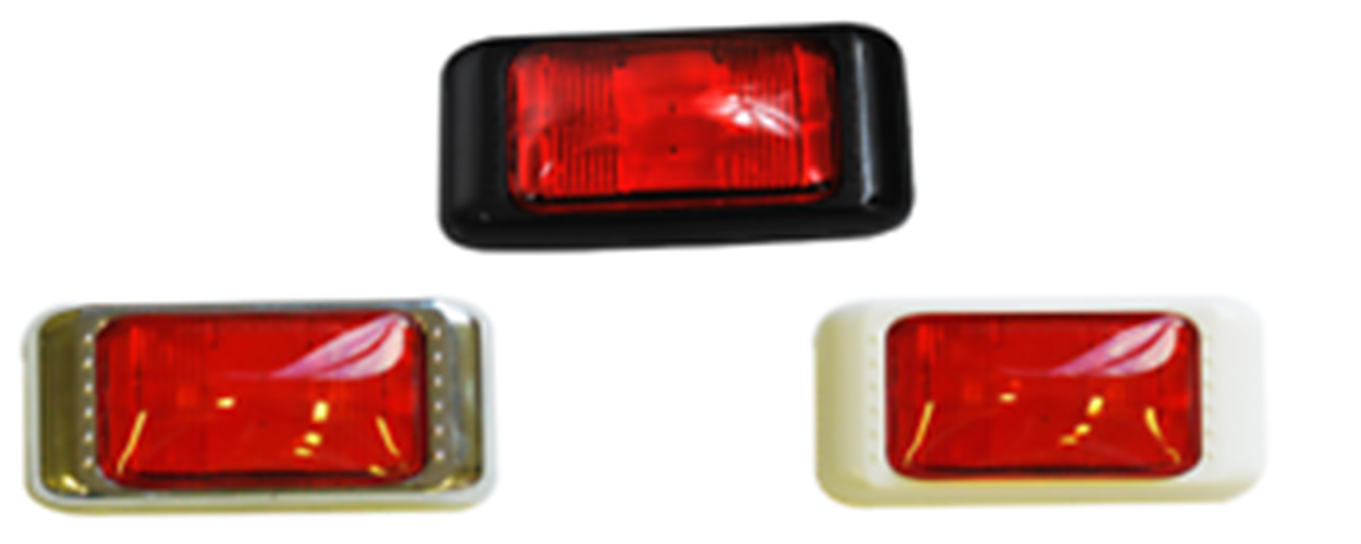 10 X LED LARGE RED MARKER LIGHTS LAMPS WITH CHROME BODY SURROUNDS (10PCS)