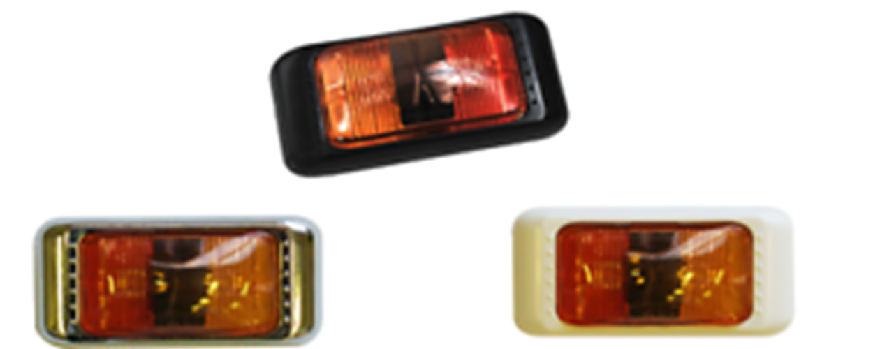 2 X LARGE LED SIDE MARKER LIGHTS WITH WHITE BODY SURROUNDS (2pcs)