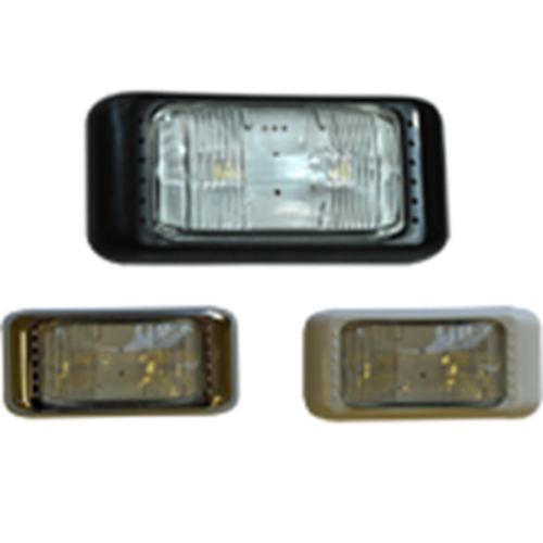 10 X LARGE WHITE LED MARKER LIGHTS LAMPS WITH CHROME SURROUNDS (10PCS)