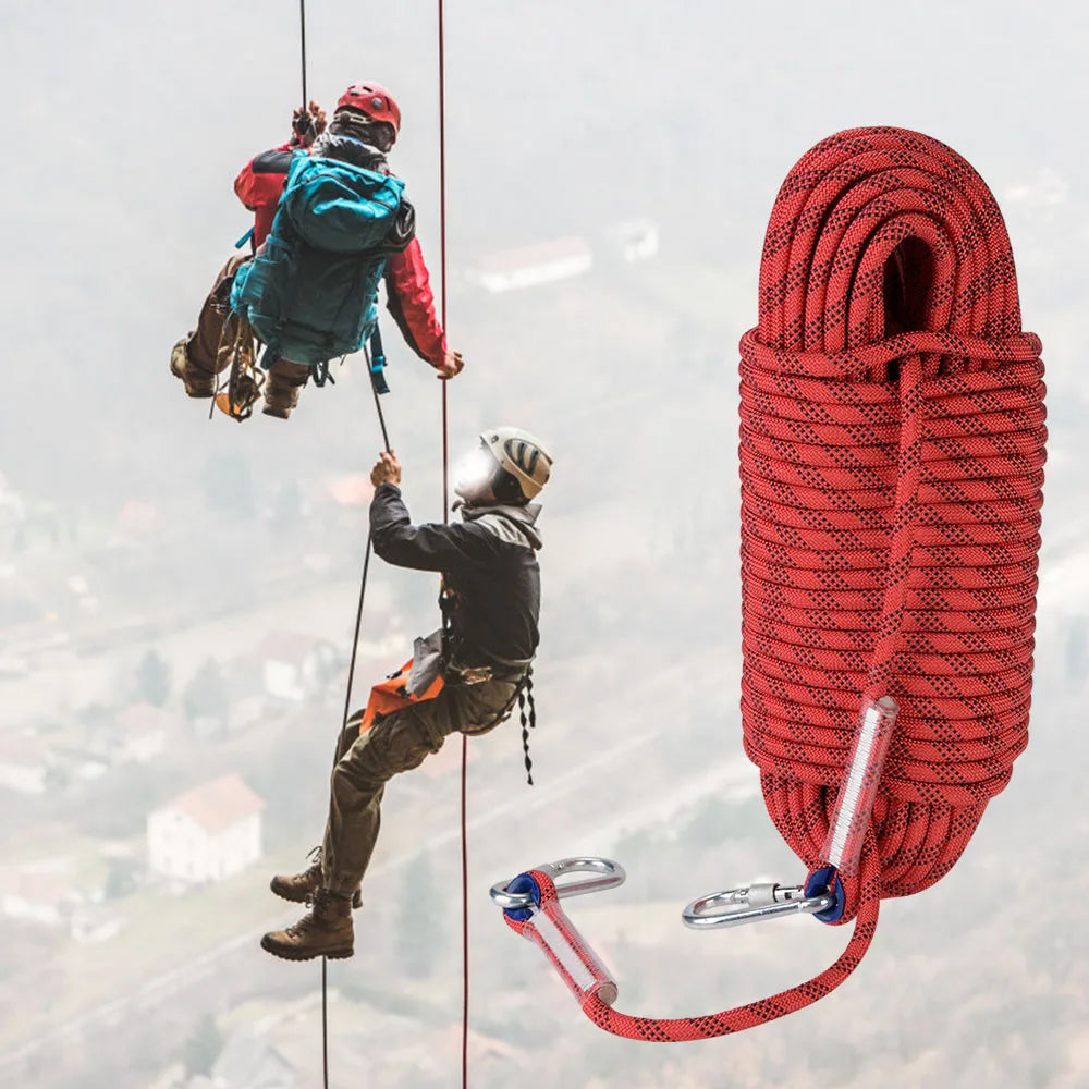 30m x 12mm Orange Static Rock Climbing Rope Rappelling Rope Safety Rescue Rope