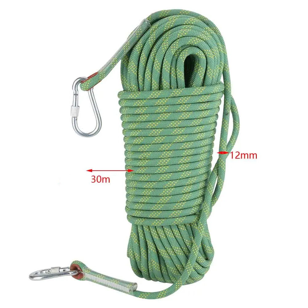 30m x 12mm Yellow Static Rock Climbing Rope Rappelling Rope Safety Escape Rope
