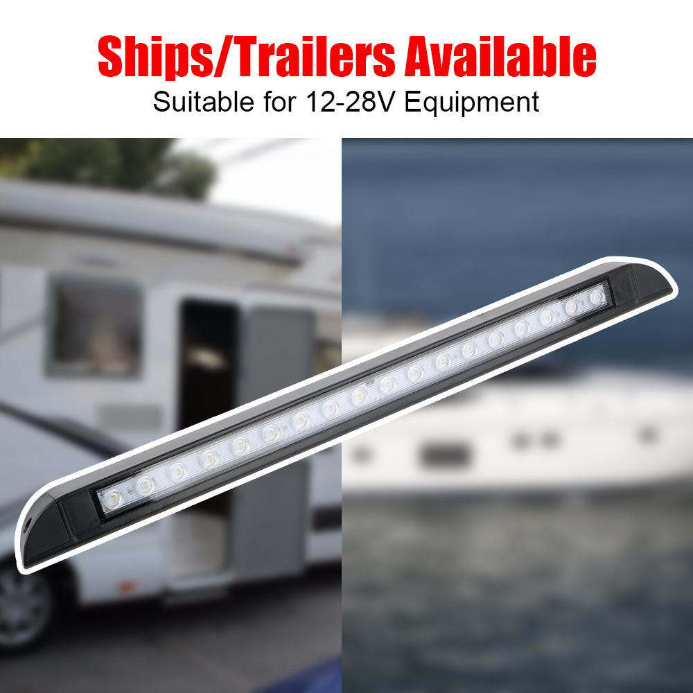 12v-24v 520mm White Body LED Awning Light White LED Caravan Outside Light (1pc)