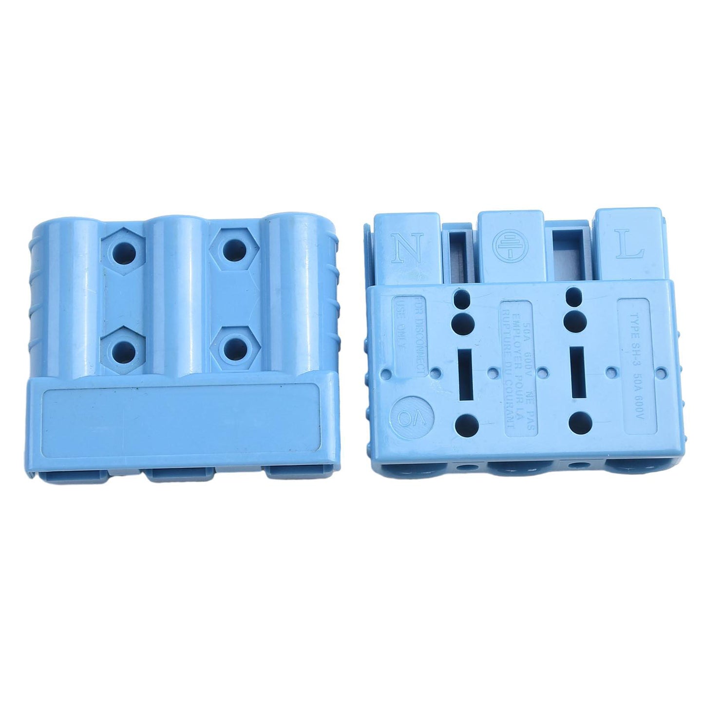 2 x 50A Blue 3 Pin Style Anderson Style Sockets Plugs 50Amp for Caravan&Camping