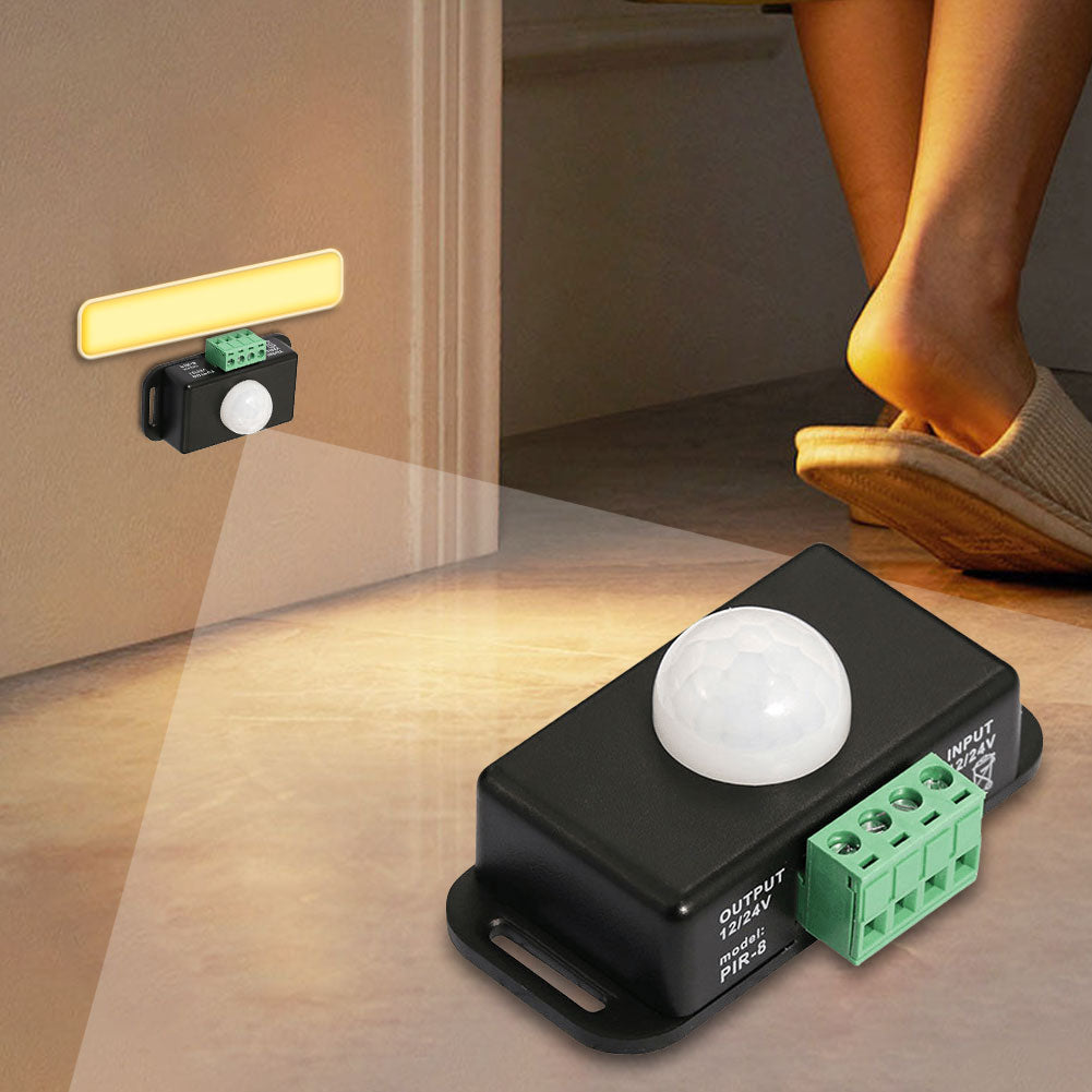 12v Motion Detector Suits 12v and 24v DC With 6A Output for Lighting (Black)