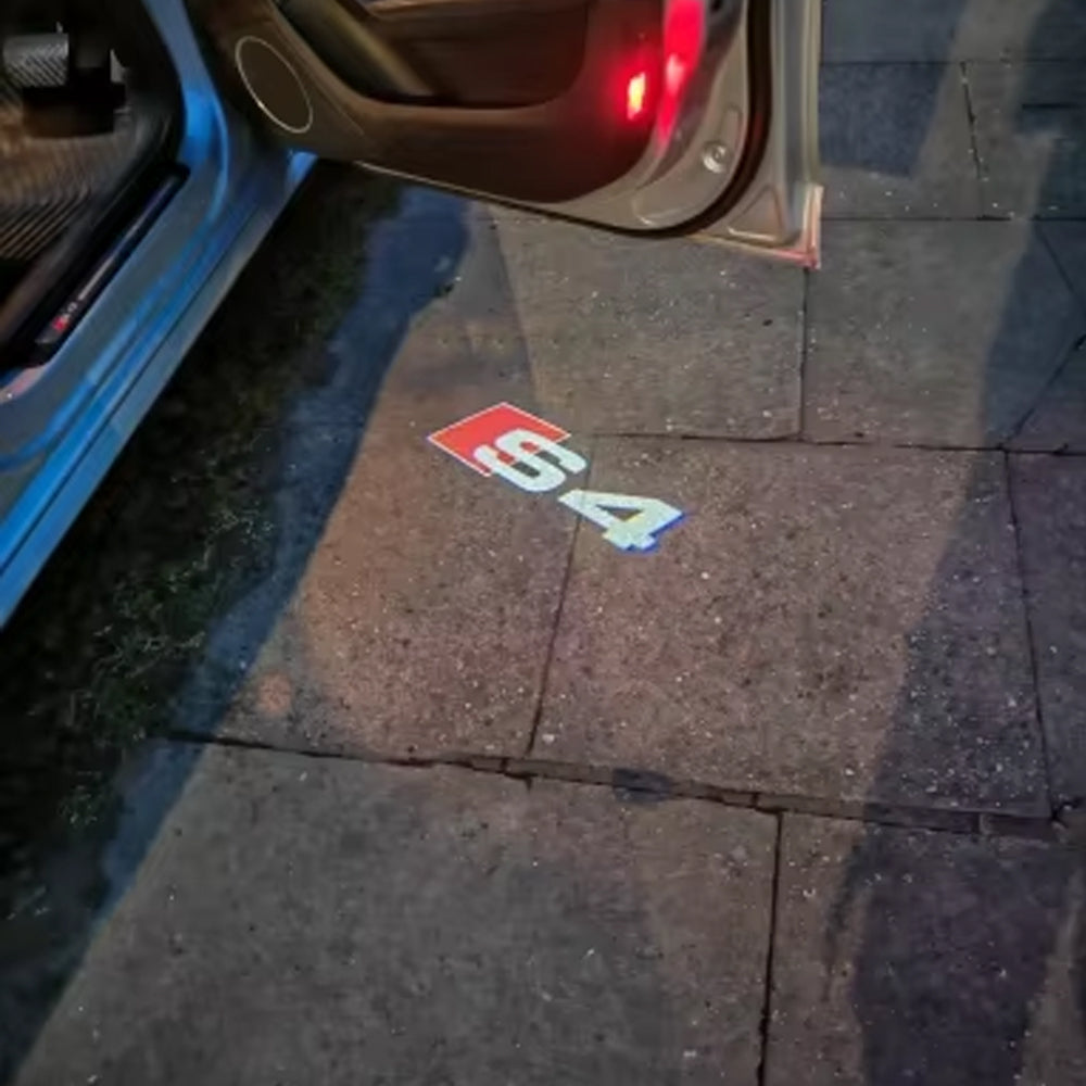 2 x Audi LED Car Door Light Welcome Light Laser Projector Lamp with Audi S4 logo