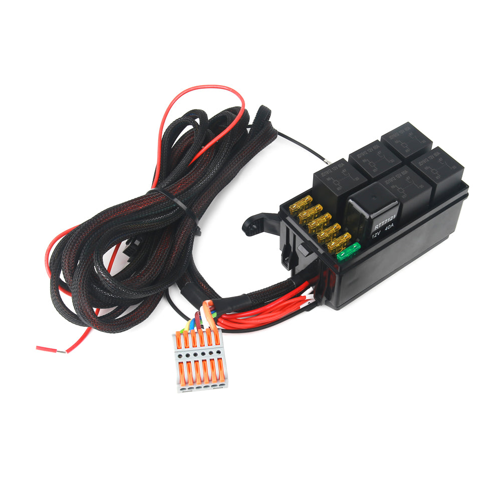 12-24v 6 Gang LED Touch Switch Panel Car/Boat+Power Distribution Relay Fuse box