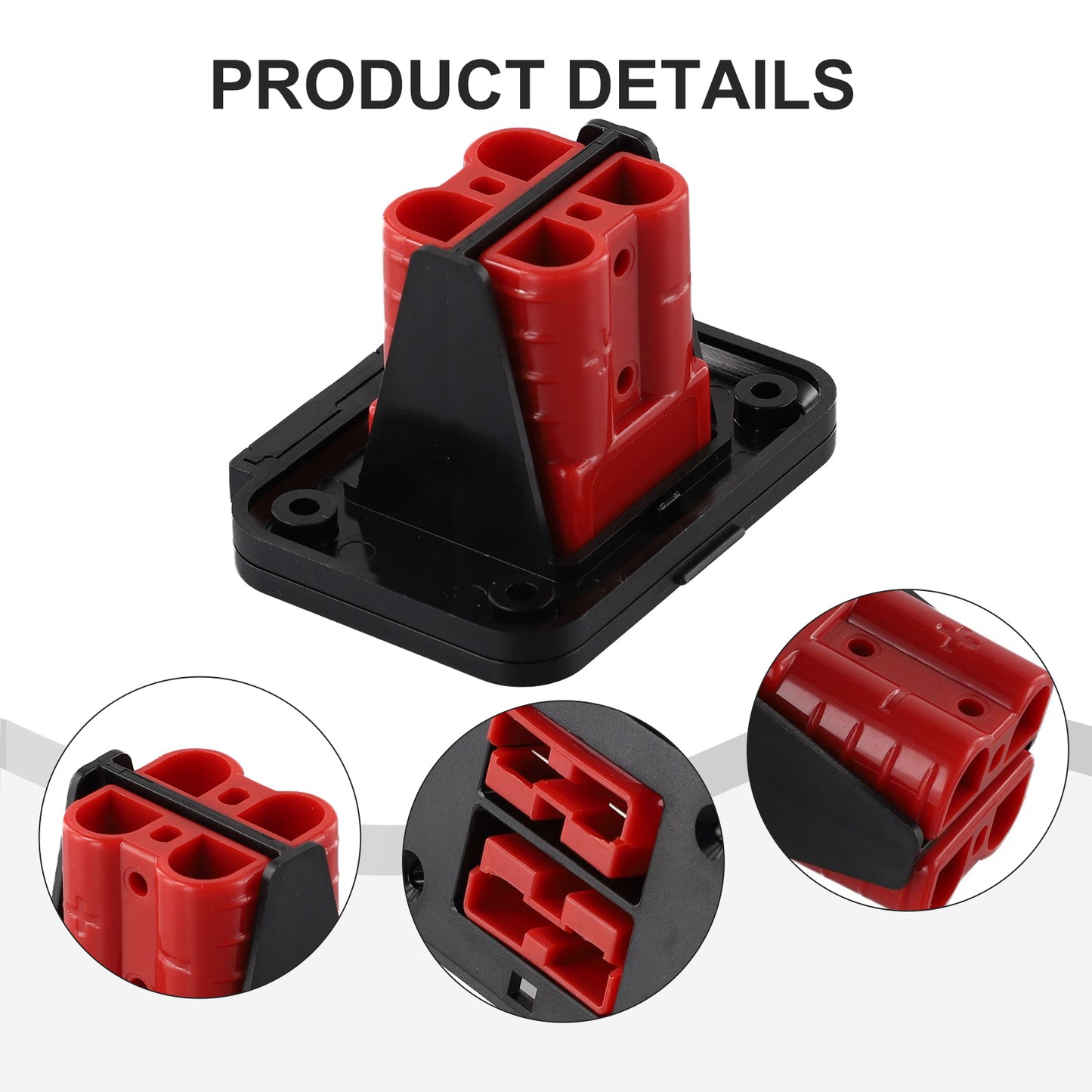 Double 50A Anderson style Plug Red Flush Mount Bracket Includes 2 x 50Amp Plugs