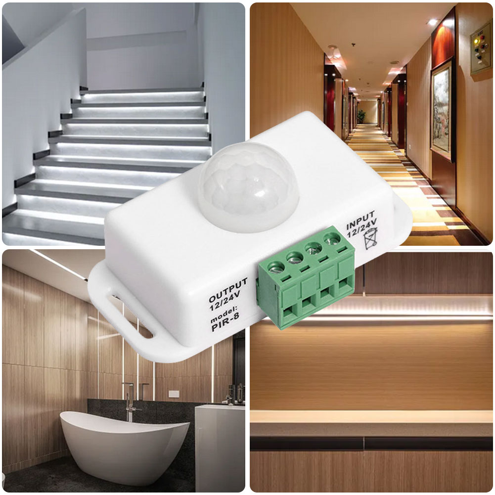 12v Motion Detector Suits 12v and 24v DC With 6A Output for Lighting (White)