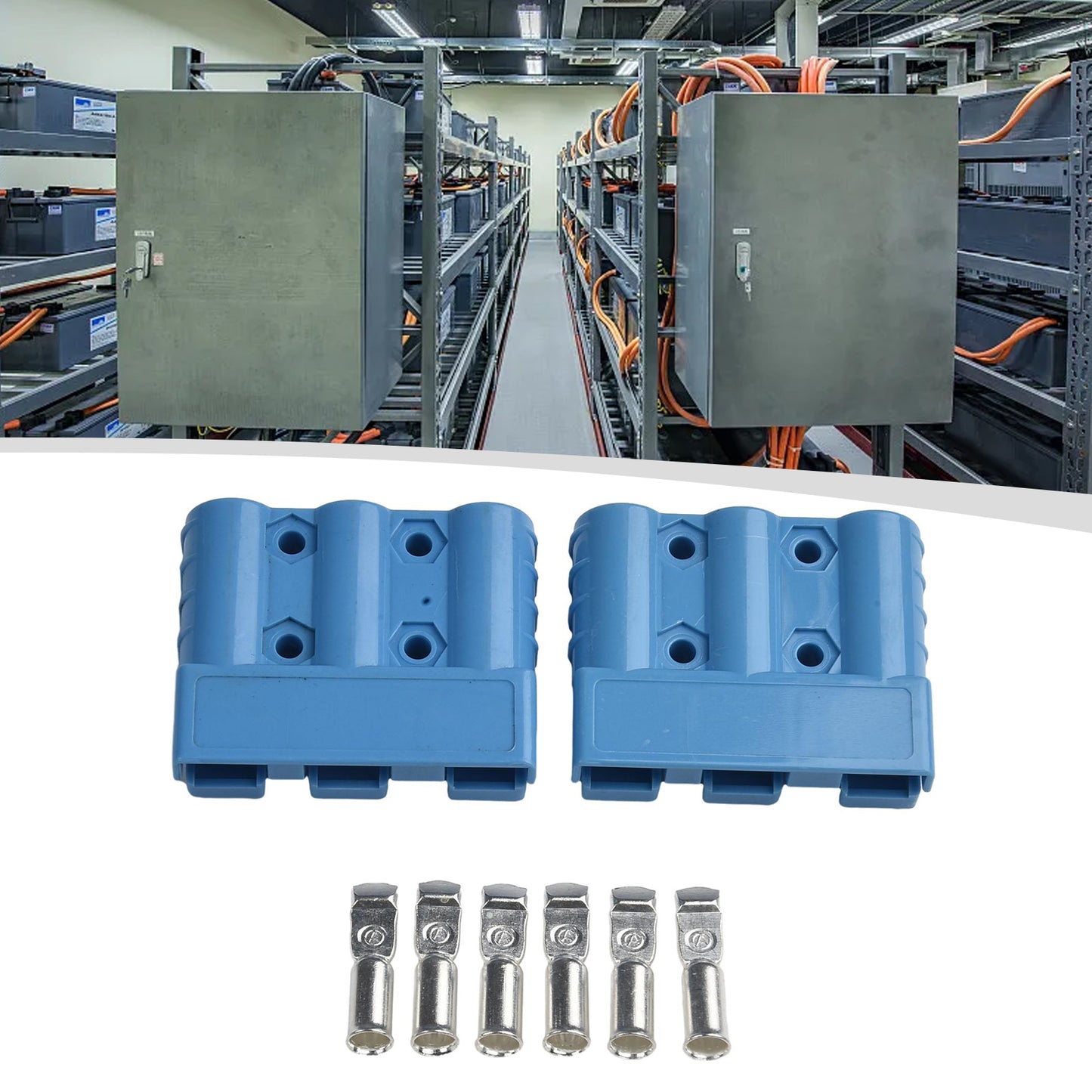 2 x 50A Blue 3 Pin Style Anderson Style Sockets Plugs 50Amp for Caravan&Camping