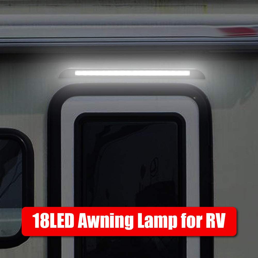 12v-24v 520mm White Body LED Awning Light White LED Caravan Outside Light (1pc)