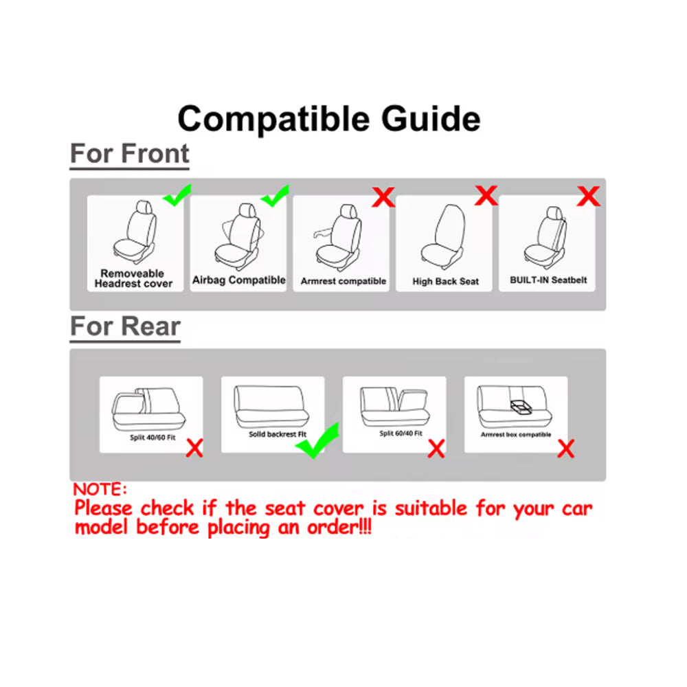 2 Seats Blue Car Seat Covers Universal Size Fit For Most Car SUV Truck Van
