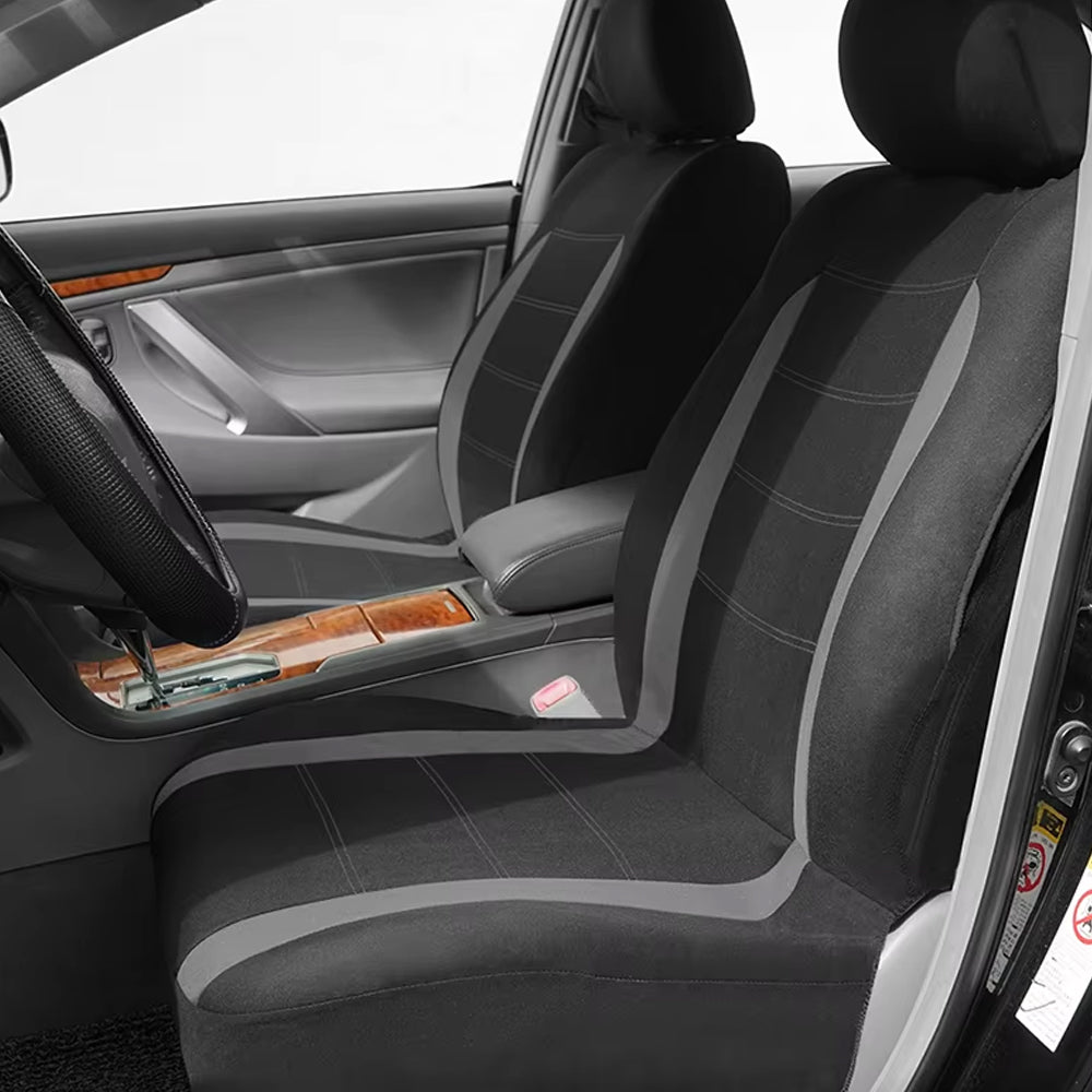 2 Seats Grey Car Seat Covers Universal Size Fit For Most Car SUV Truck Van
