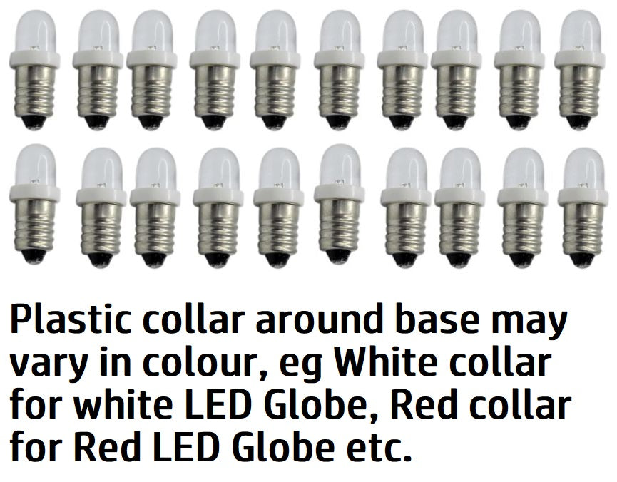 20 x 12v E10 Red Dome LED 50 Lumen Concentrated Beam Angle (20pcs)