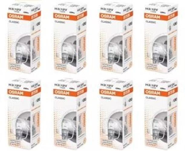 8 x Osram 12v H3 55w Halogen Clear Globes 3200k Classic 64151 (8pcs)