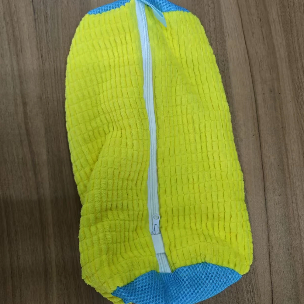 Shoe Washing Bag Fluffy Fiber 360° Clean Reusable Zipper Laundry Net for Sneaker