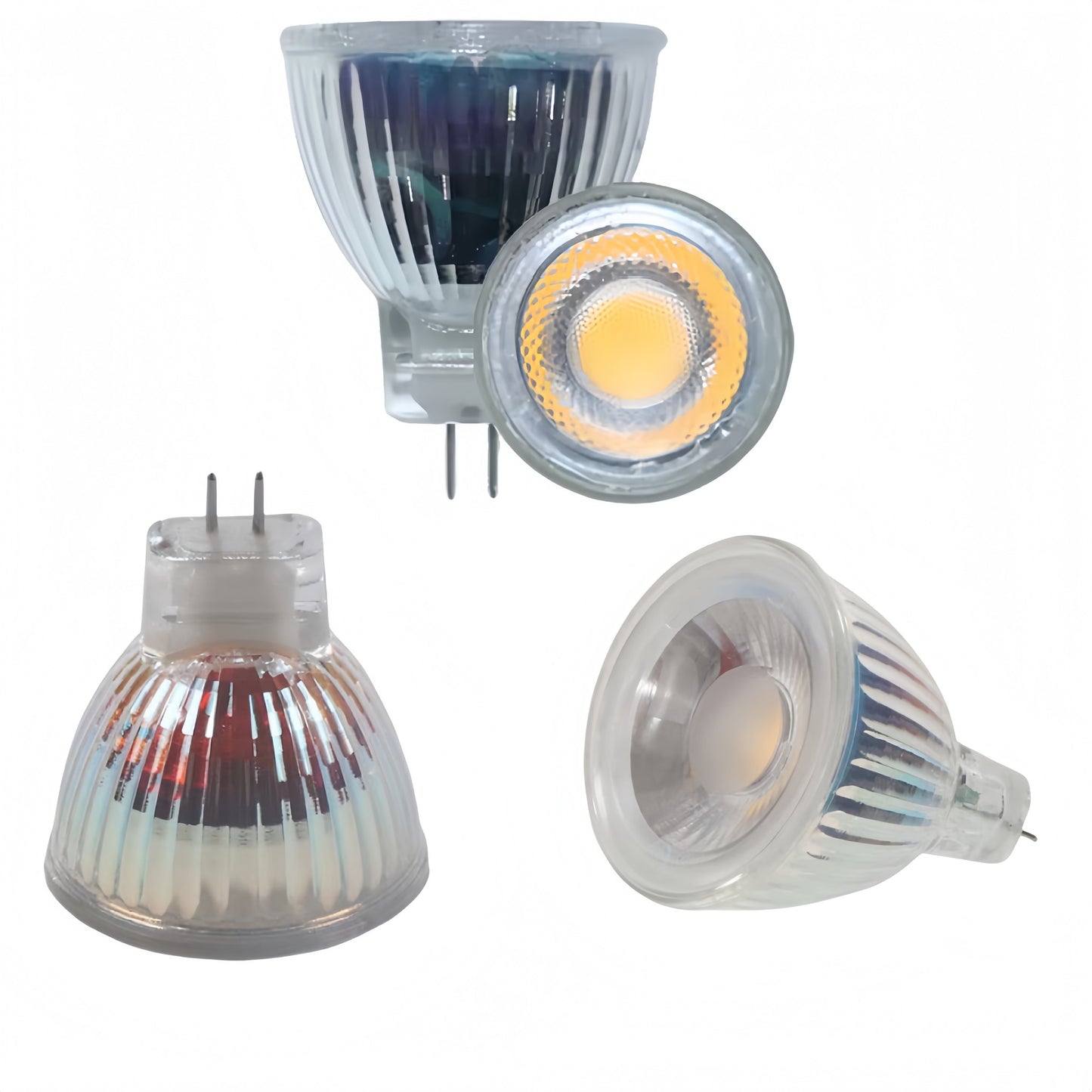 1 x MR11 3W LED Spotlight AC/DC 12V-24V 38° 6000K Cold White Glass Downlight
