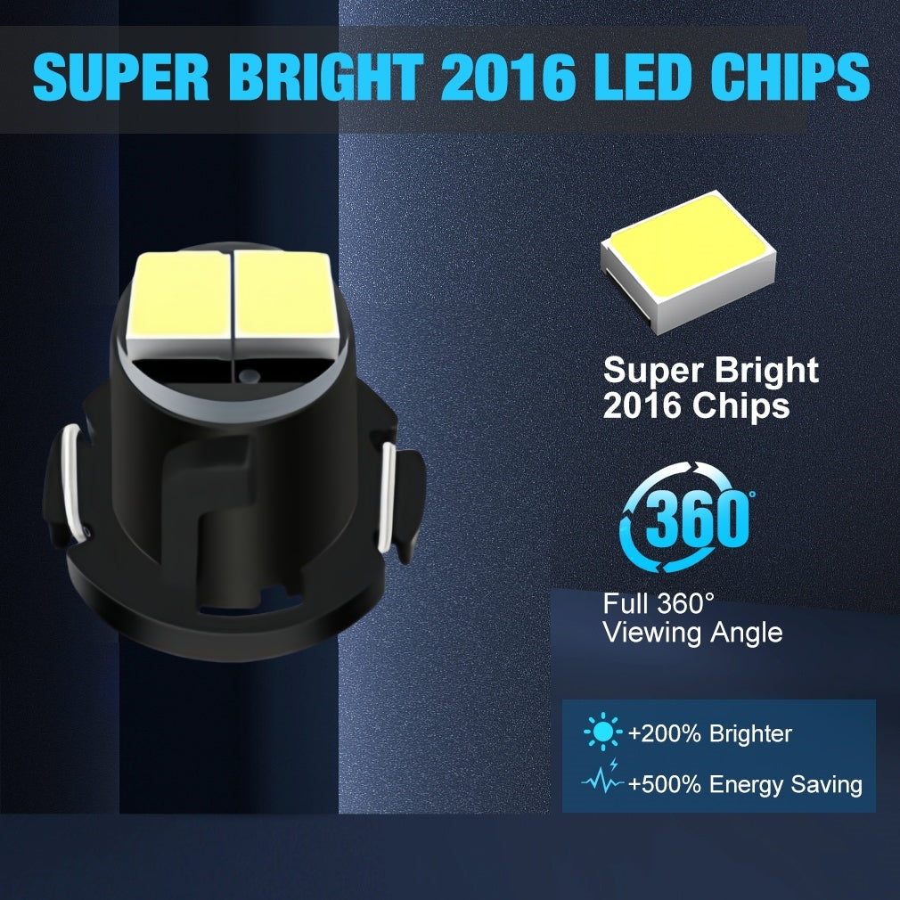 10 x T3 Neo 8mm 2x2016smd 400lm 12v Crystal Blue Dash illumination LEDs Ice Blue
