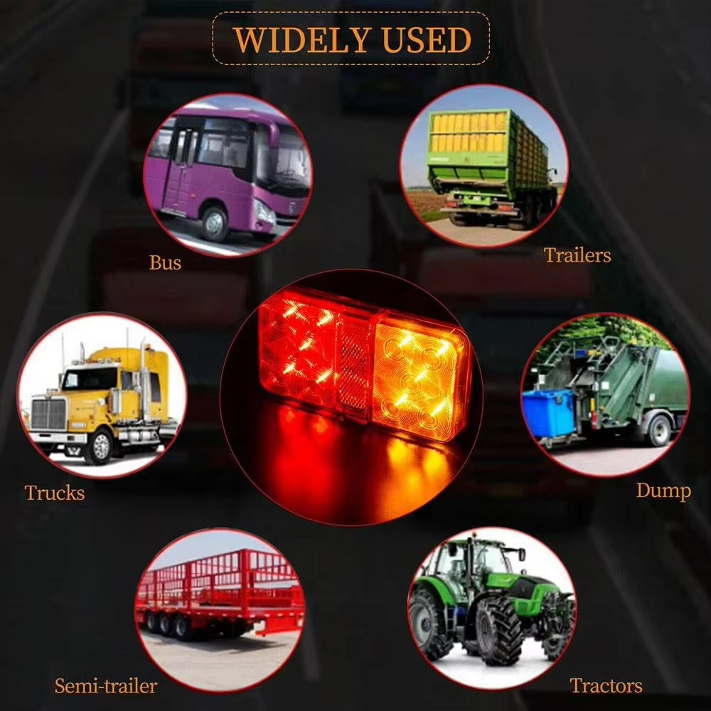2 x 12V LED Trailer Lamps Stop Tail Indicator Lamps LED Truck Trailer lights