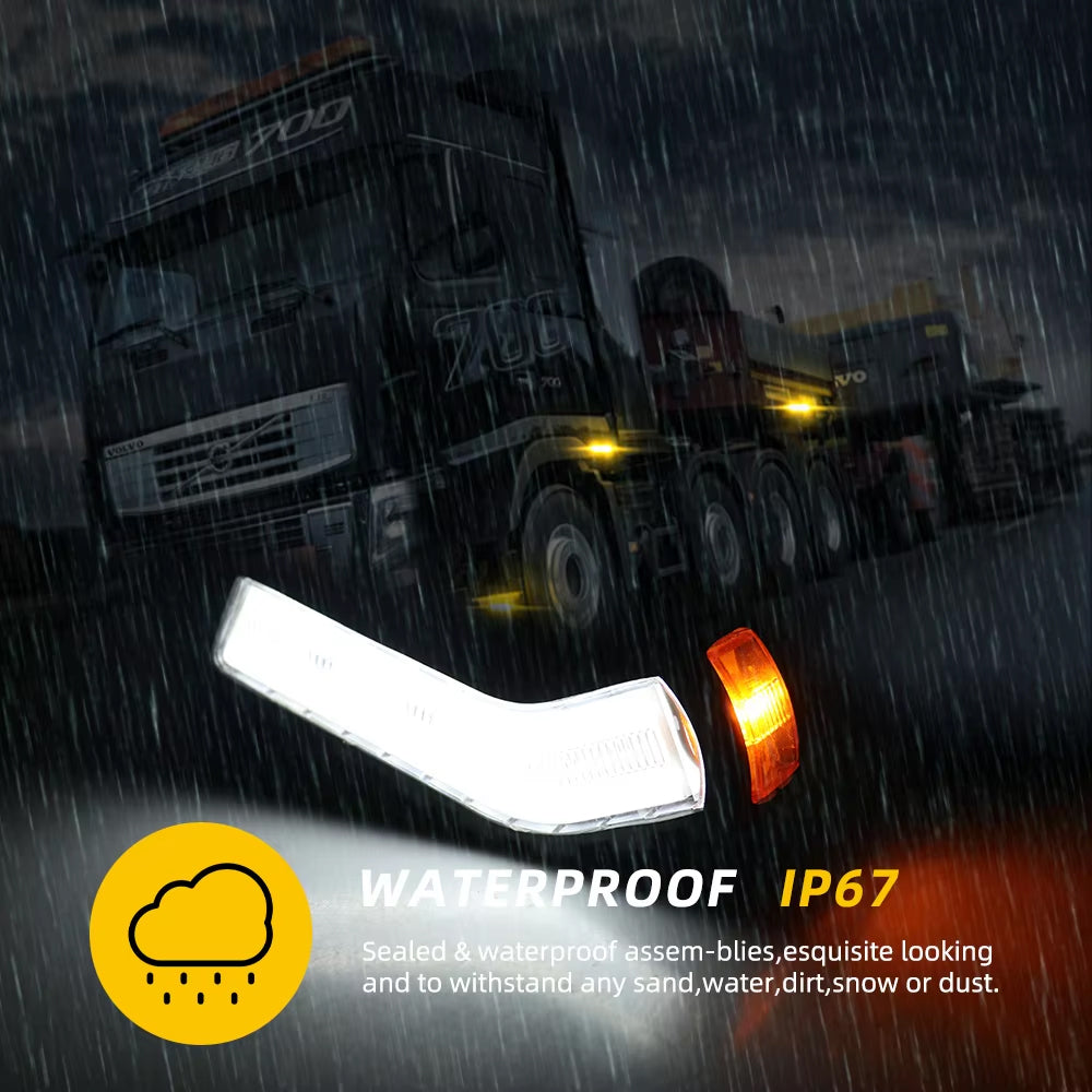 2 x 12-24V Side Marker Lights Signal Light Indicator Lamp for Truck Trailer