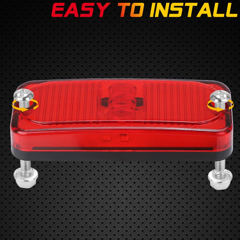 2 x Red LED Rear Marker Lights & 2 x Amber LED Side Marker Lamps 100x41mm 12-24V