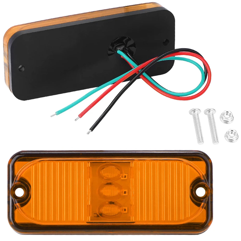 2 x Red LED Rear Marker Lights & 2 x Amber LED Side Marker Lamps 100x41mm 12-24V