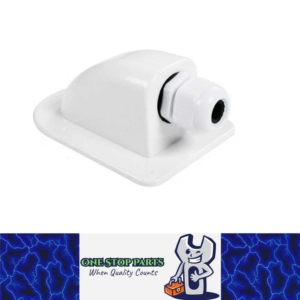 White Waterproof Solar Panel Single Cable Entry Box Ideal for Roof of Caravan