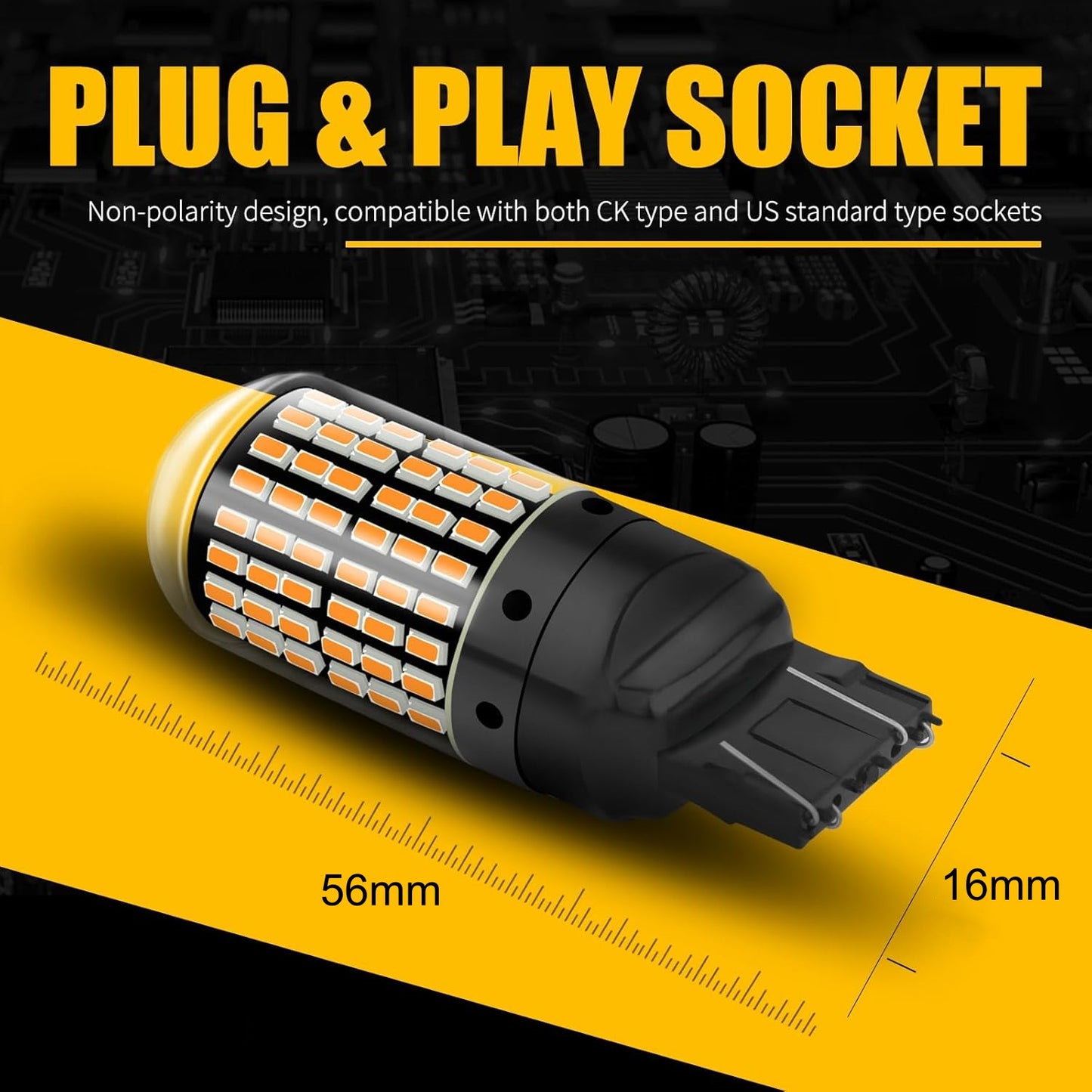 2 x T20 7443 12V 2100LM Cool White LED 144SMD 360 degree super Bright (2pcs)