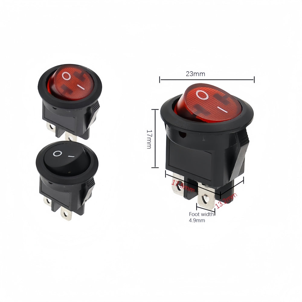 10 x Round Rocker Switch Car Boat Dashboard 4 Pin ON/OFF Switch Black Button