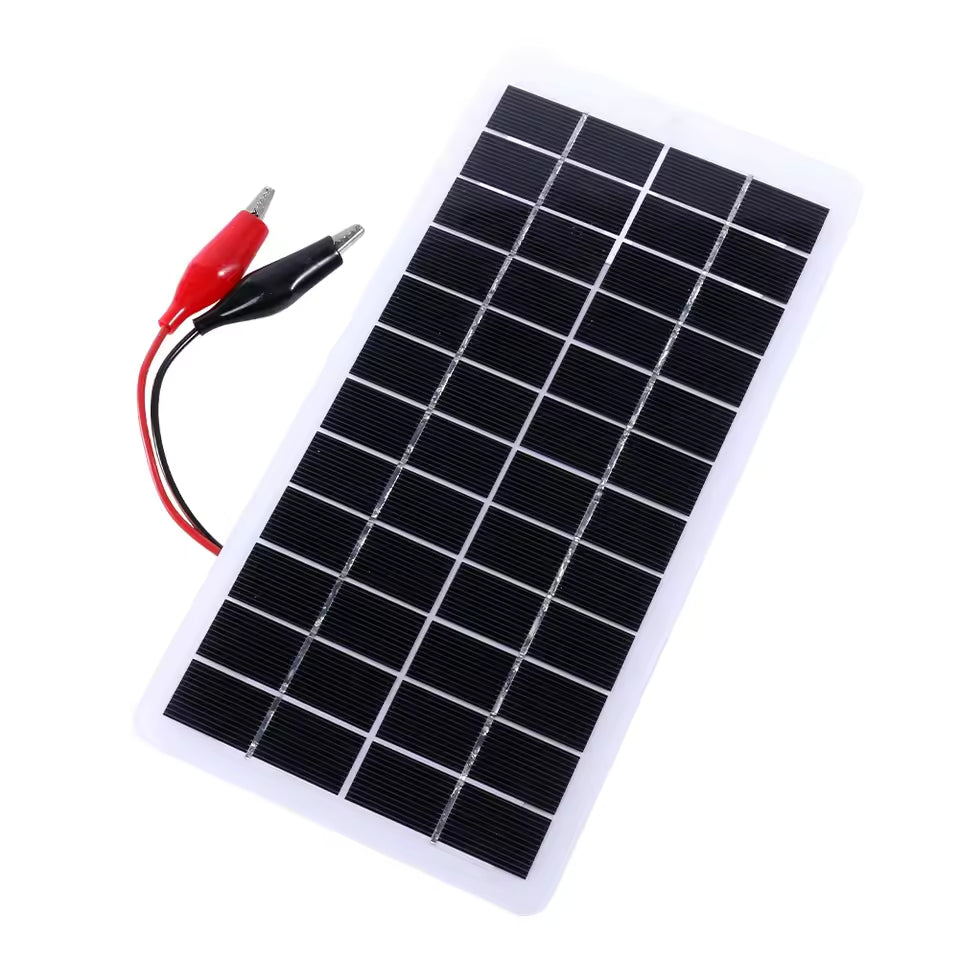 12v 20w Solar Panel with Battery Clips for Car Boat Bike Leave on Keep Charged