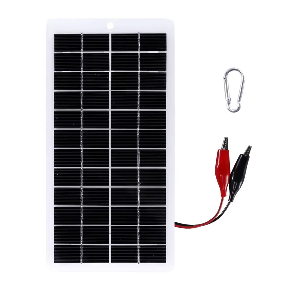 12v 20w Solar Panel with Battery Clips for Car Boat Bike Leave on Keep Charged