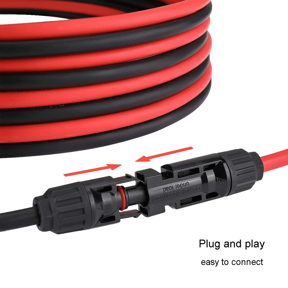 1 Pair 1M Solar Panel Extension Cable 14AWG 2.5mm² Cable with Solar PV Connector