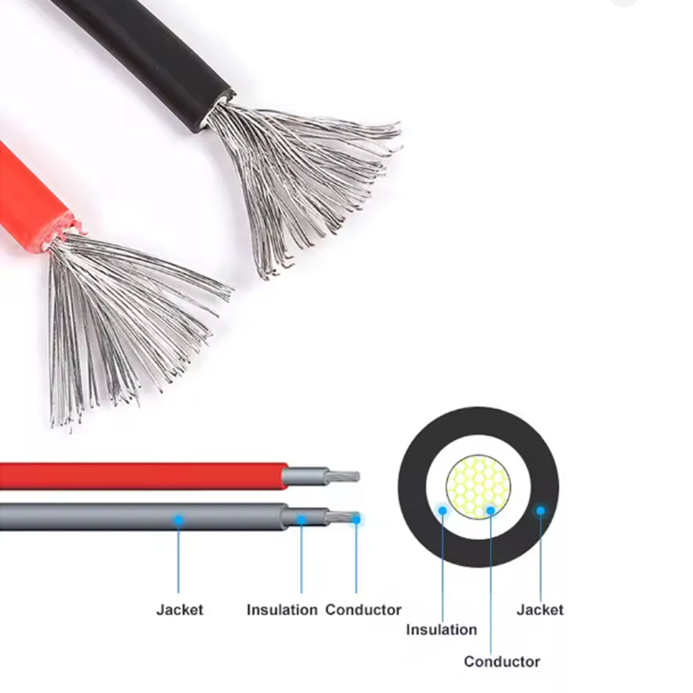 1 Pair 3M Solar Panel Extension Cable 12AWG 4mm² Cable with Solar PV Connector