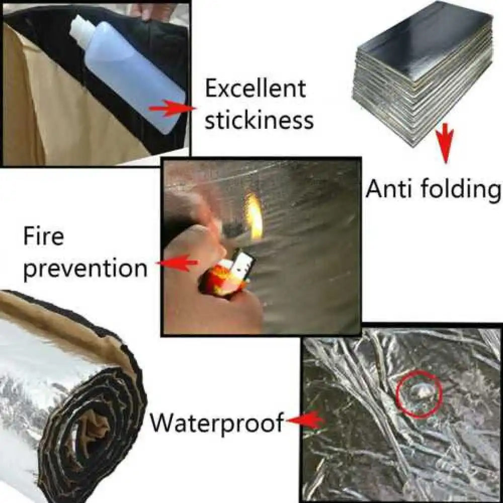 10 sheets 250mm x 180mm x 10mm Sound deadner heat insulator sticky mat