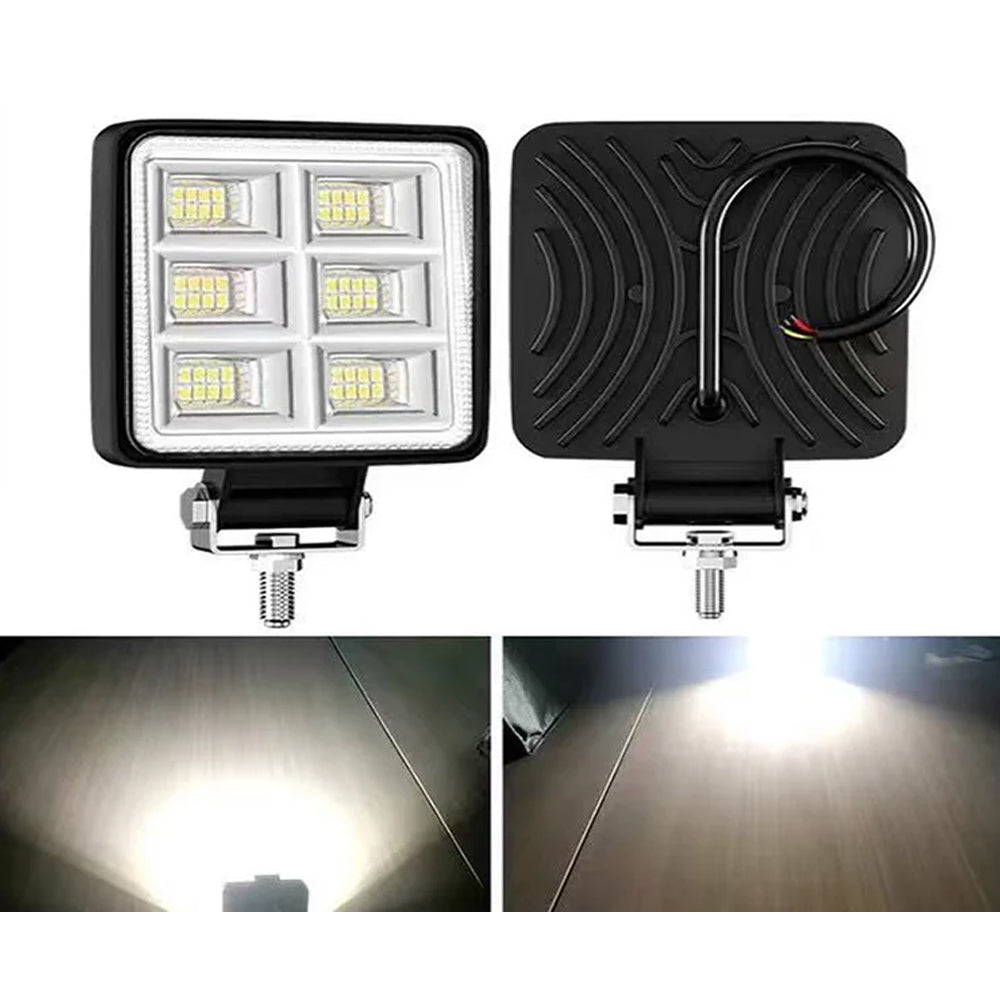 4 x LED Work Lights 144W Square 105mm 12V-24V 6500K Spot Beam LED Spotlights