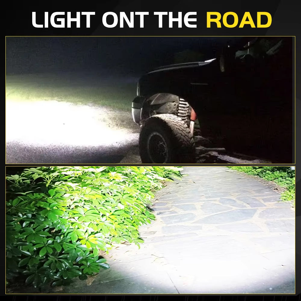 4 x Mini LED Work Lights Square 6.3CM 12V-24V 21W 6000K Spot Beam LED Work Light