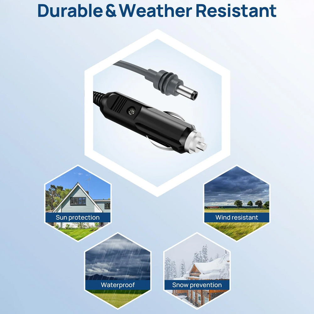 2M Starlink Mini DC Power Cable to Cigarette Lighter Plug for Starlink Mini