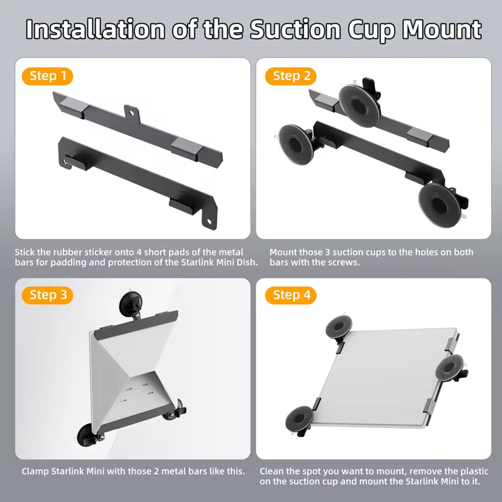 Starlink Mini Suction Cup Mount Starlink Mini Mounting Kit Sunroof Window Mount