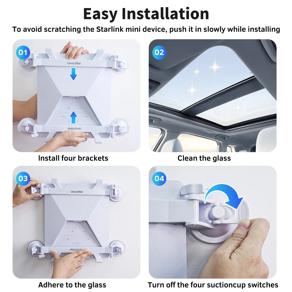 Starlink Mini Suction Cup Mount Starlink Mounting Kit for Car Sunroof Window