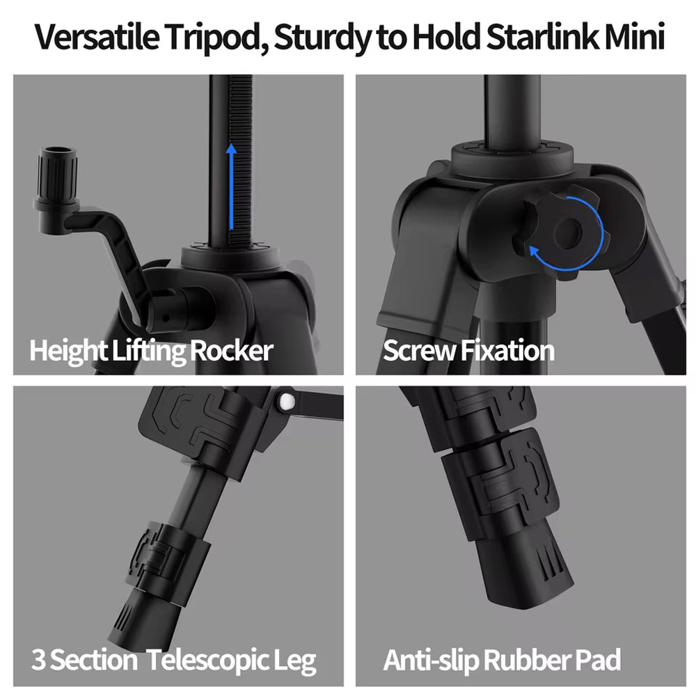 Starlink Mini Tripod Portable Starlink Accessories with Ajustable Height Adapter