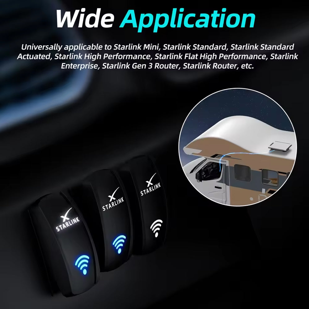 1 x Starlink Rocker Switch SPST 5 Pin On/Off 12V 24V With Wires Starlink Switch