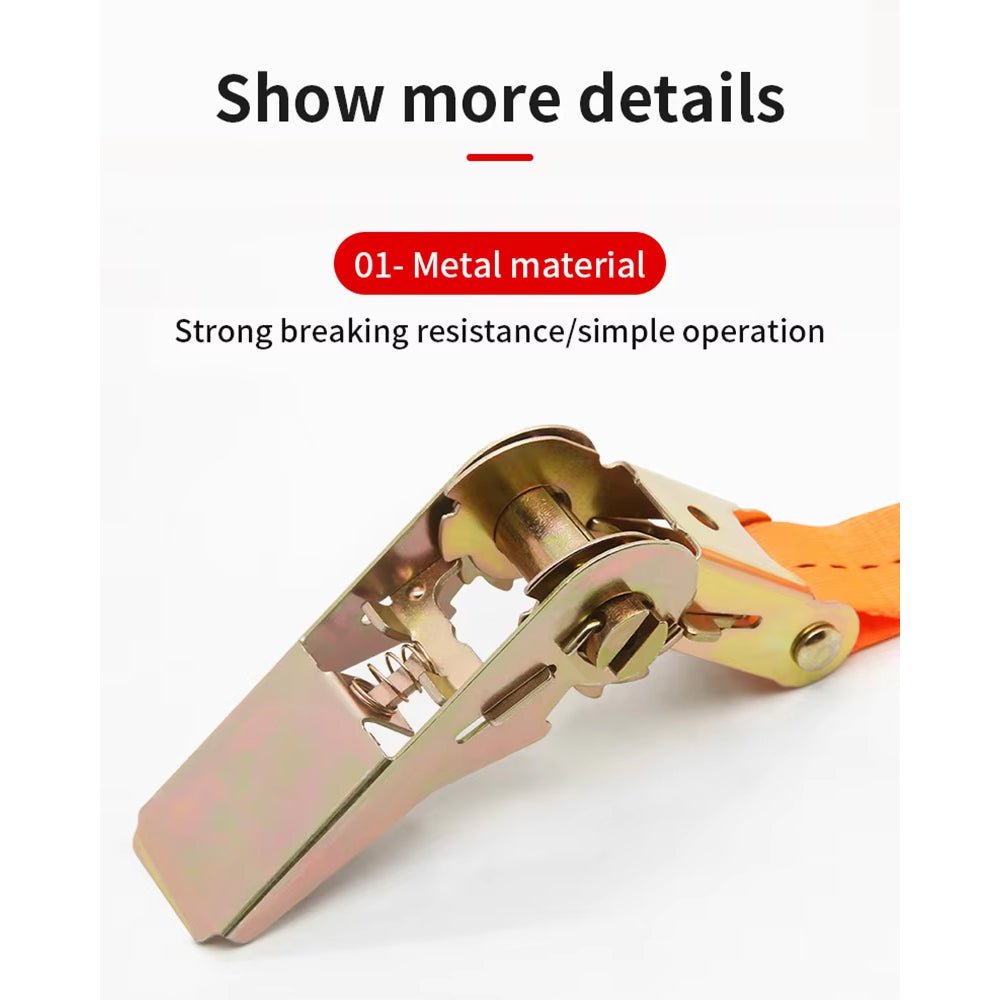 8M x 2.5CM Heavy Duty Ratchet Strap Cargo Luggage Tie Down Ratchet Rope Strap