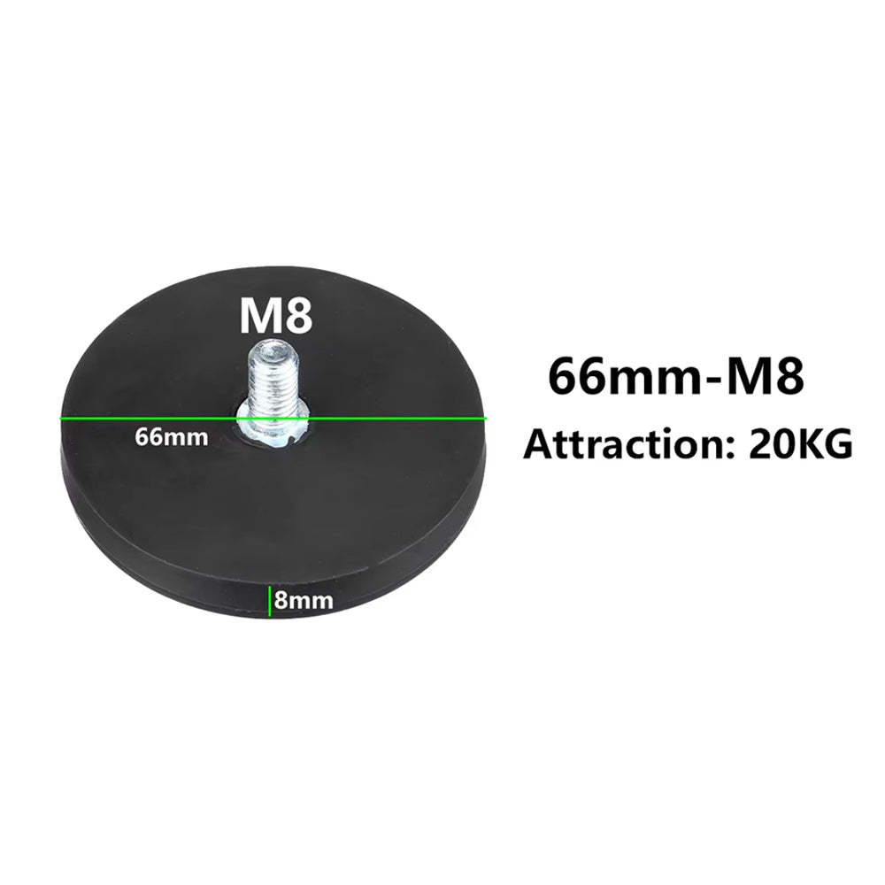 2pcs 66mm Strong Magnetic Base Mount Bracket with M8 Stud for LED Work Light Bar