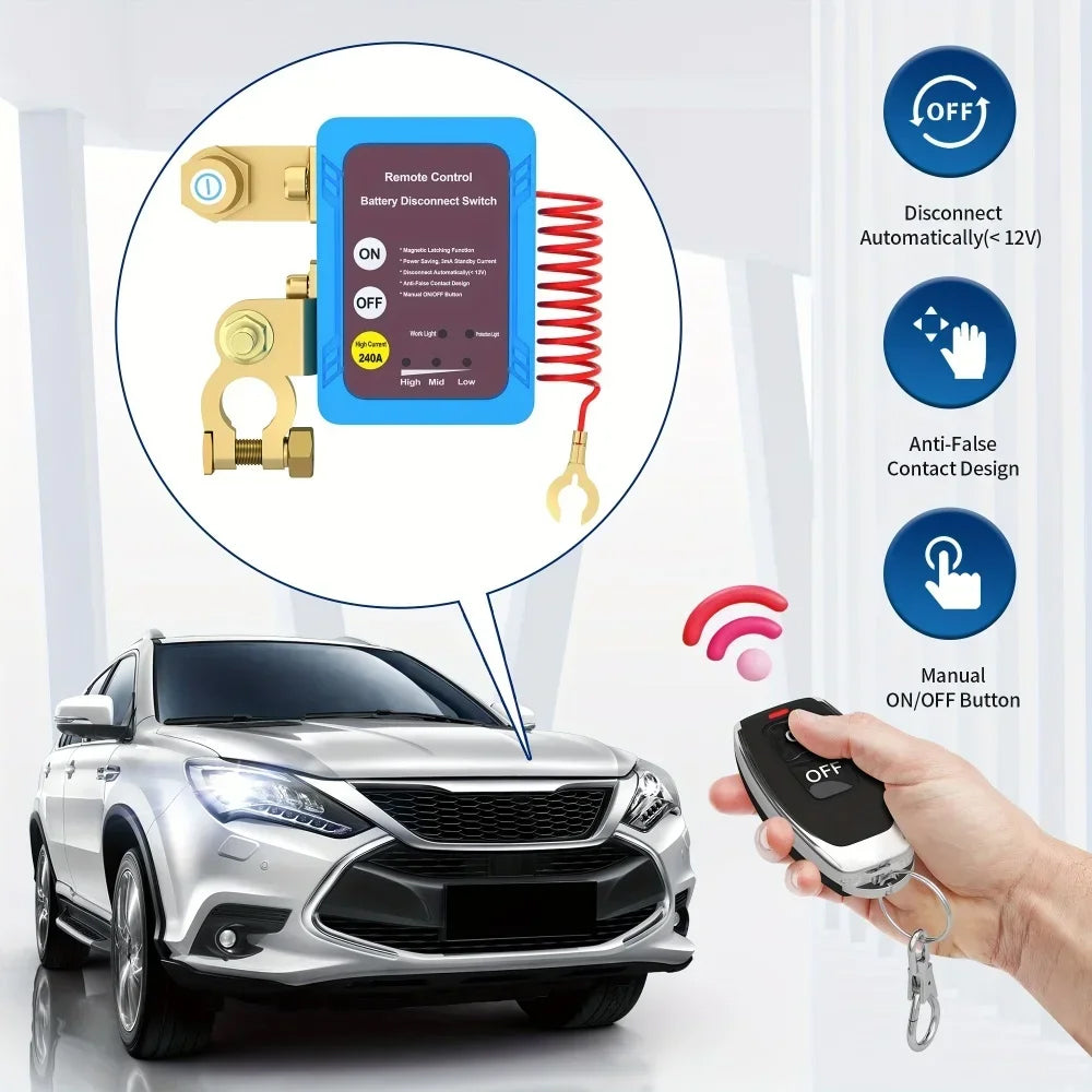 Wireless Battery Isolator Disconnect Relay Master Kill Cut-Off Switch 12V Car