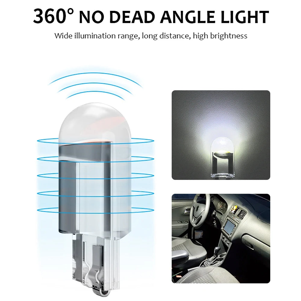10 X 24V Amber T10 Dome Head COB LED Globes Ideal for Dash Lights Parkers