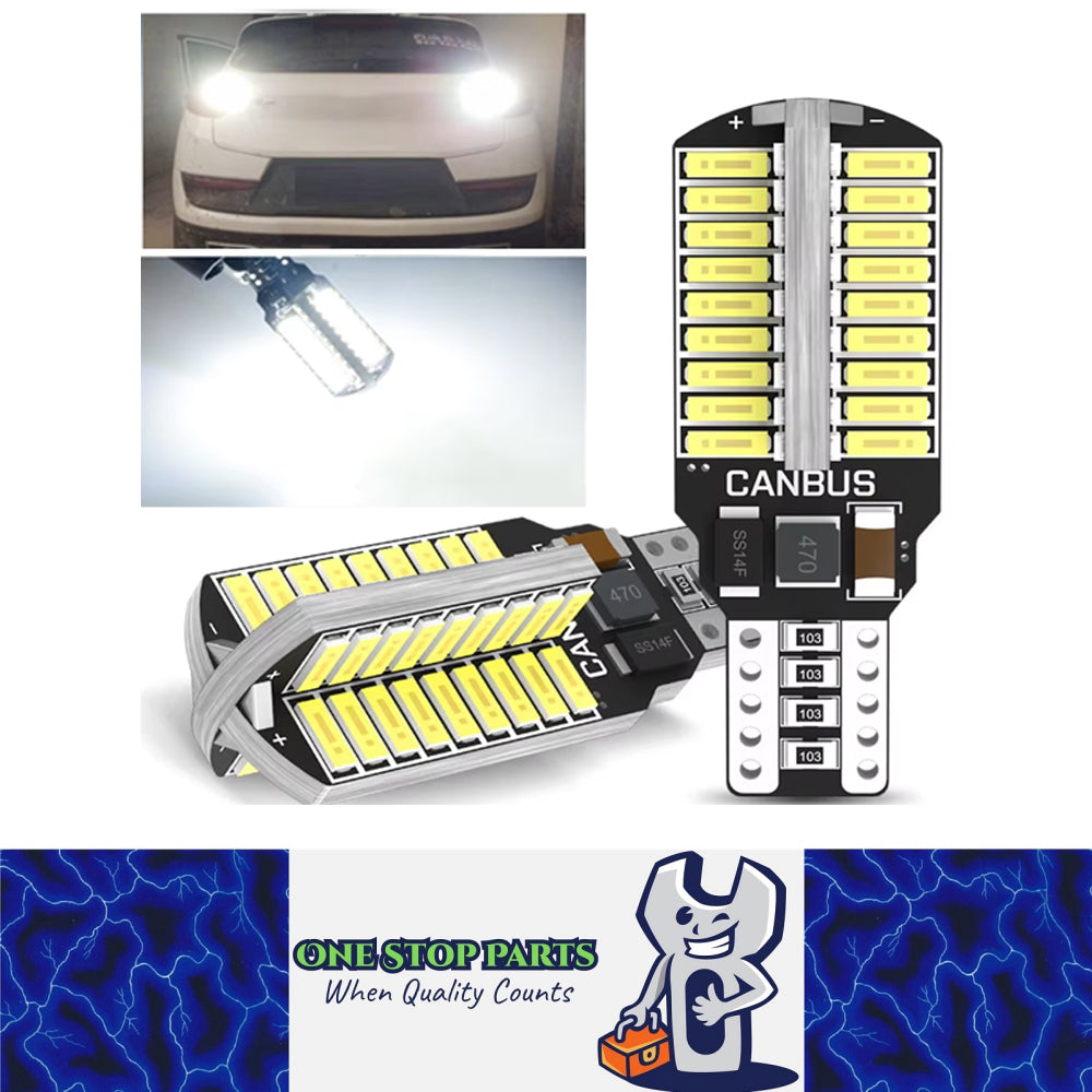 2 x 12v T15 White LED 72x4014smd 12v Canbus LEDs White Super Bright (2pcs)